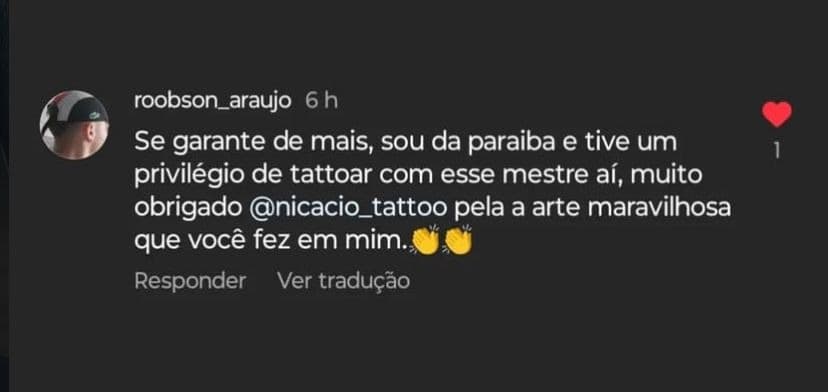 Depoimento de cliente no Instagram